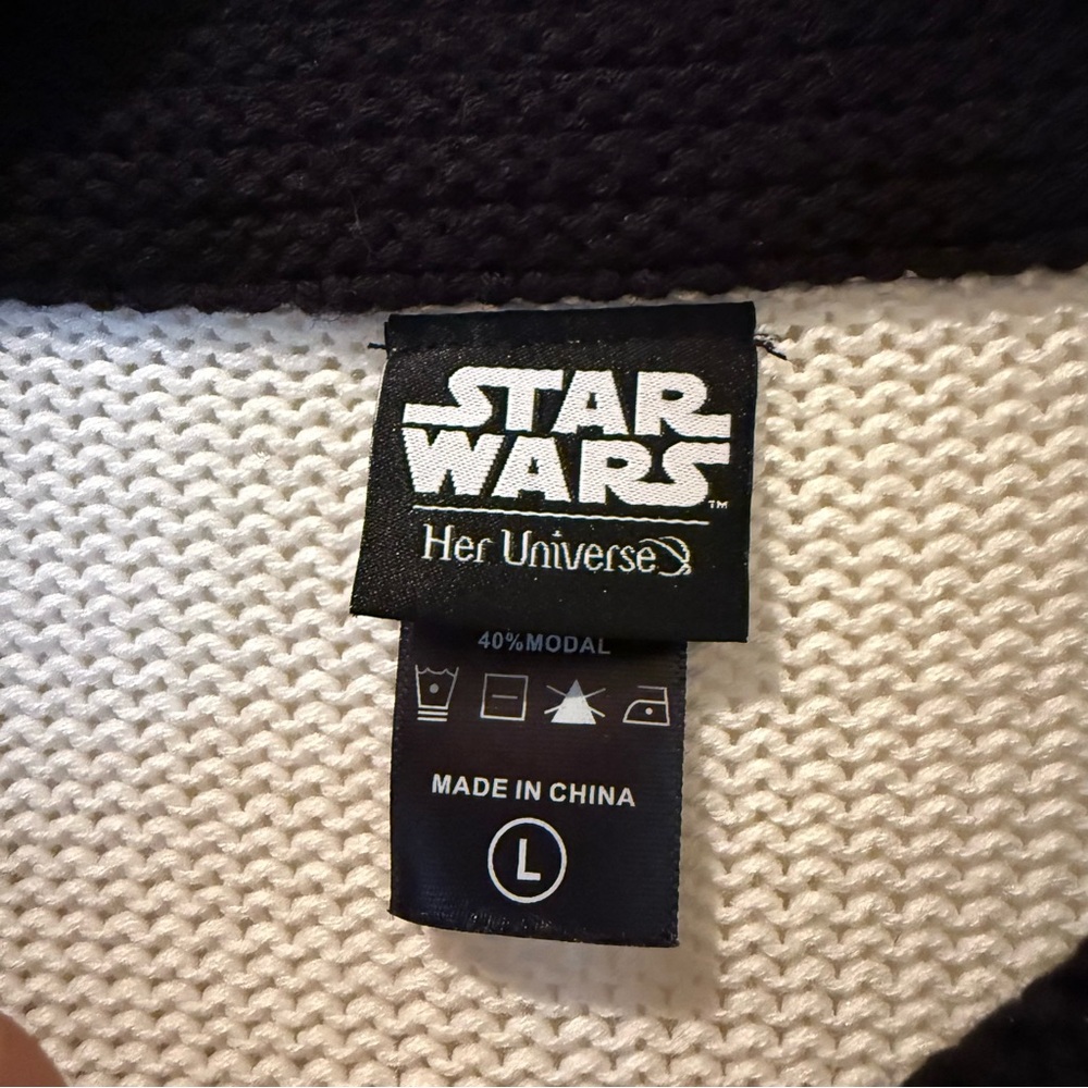 Star Wars, Storm Trooper Inspired White and Black Women’s knit Sweater - Picture 5 of 6